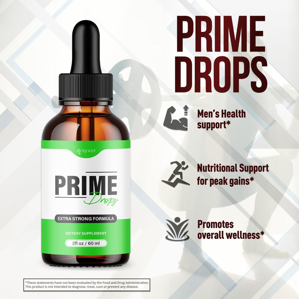 Syvor Prime Drops bottle being poured suggests easy daily dosing