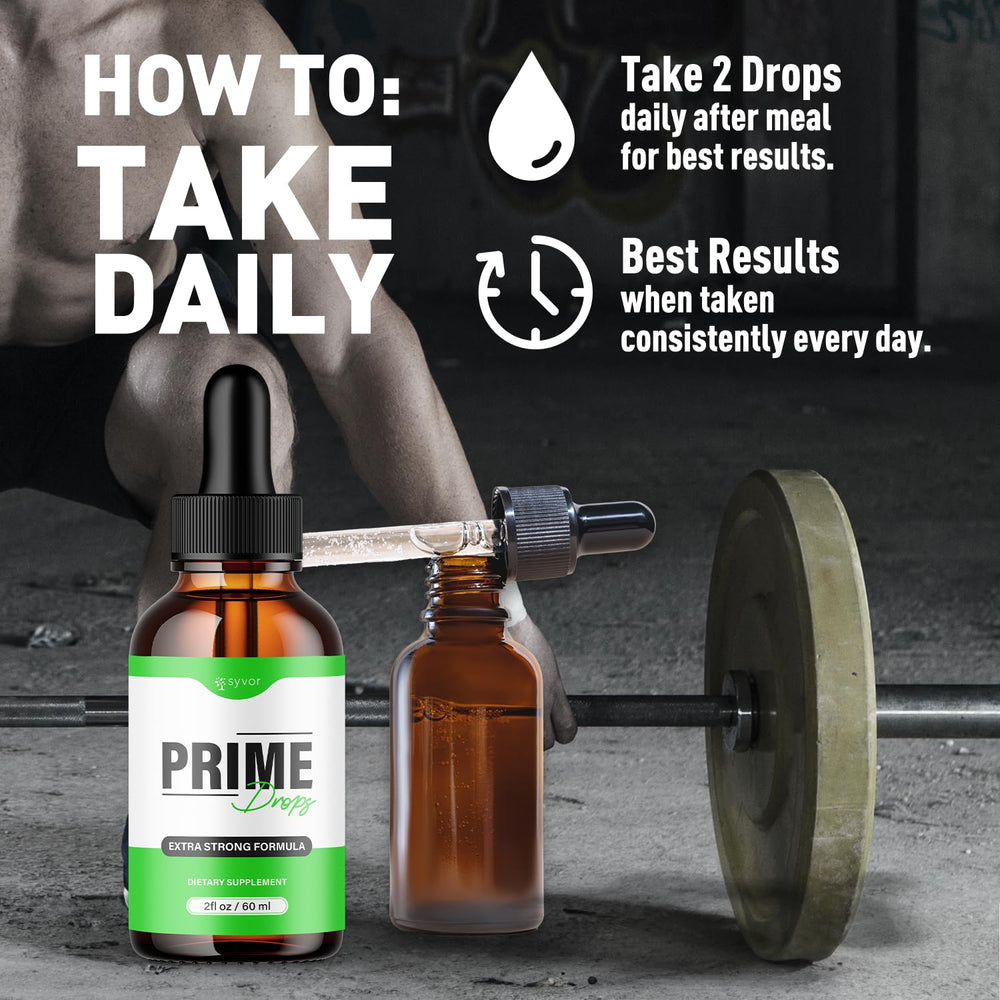 Syvor Prime Drops serving spoon beside bottle supports simple daily use