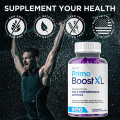 Syvor Primo Boost XL gummies close-up showing chewy texture for daily energy.