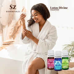 Sz Essentials Lotus Divine aromatherapy setup for calm focus
