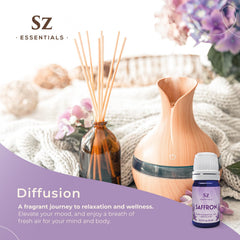 Sz Essentials saffron oil amber glass bottle protects aroma during storage