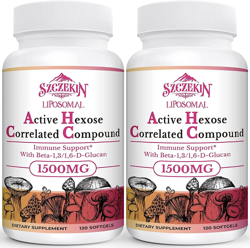 SZCZEKIN 1500mg liposomal AHCC bottle highlighting high potency for daily immune support