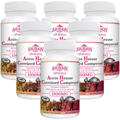 SZCZEKIN 1500mg liposomal AHCC capsules bottle highlighting immune support potential.