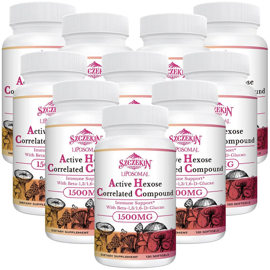 Szczekin 1500mg liposomal softgel bottle shown for potent daily immune support.