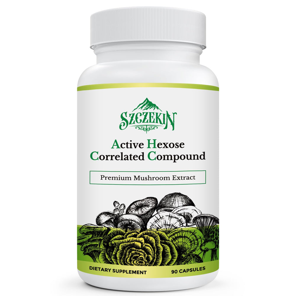 SZCZEKIN AHCC 1500mg bottle displaying high-potency immune-support formula