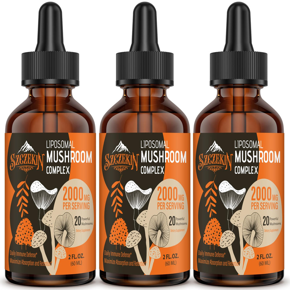 SZCZEKIN Liposomal Mushroom Drops bottle for easy daily immunity support