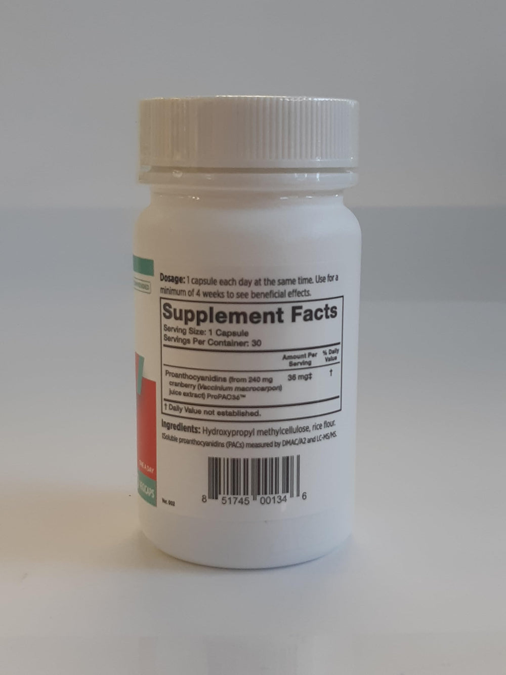 Szio+ Utiva Cranberry PACs discreet bottle for travel.
