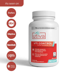 Canadian-made Utiva Cranberry PACs box resting on a clean surface.