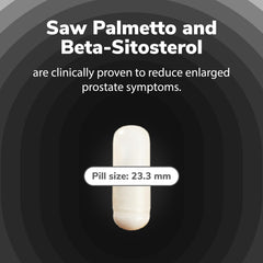 Label and ingredients show CO2 extracted Saw Palmetto and Beta Sitosterol.