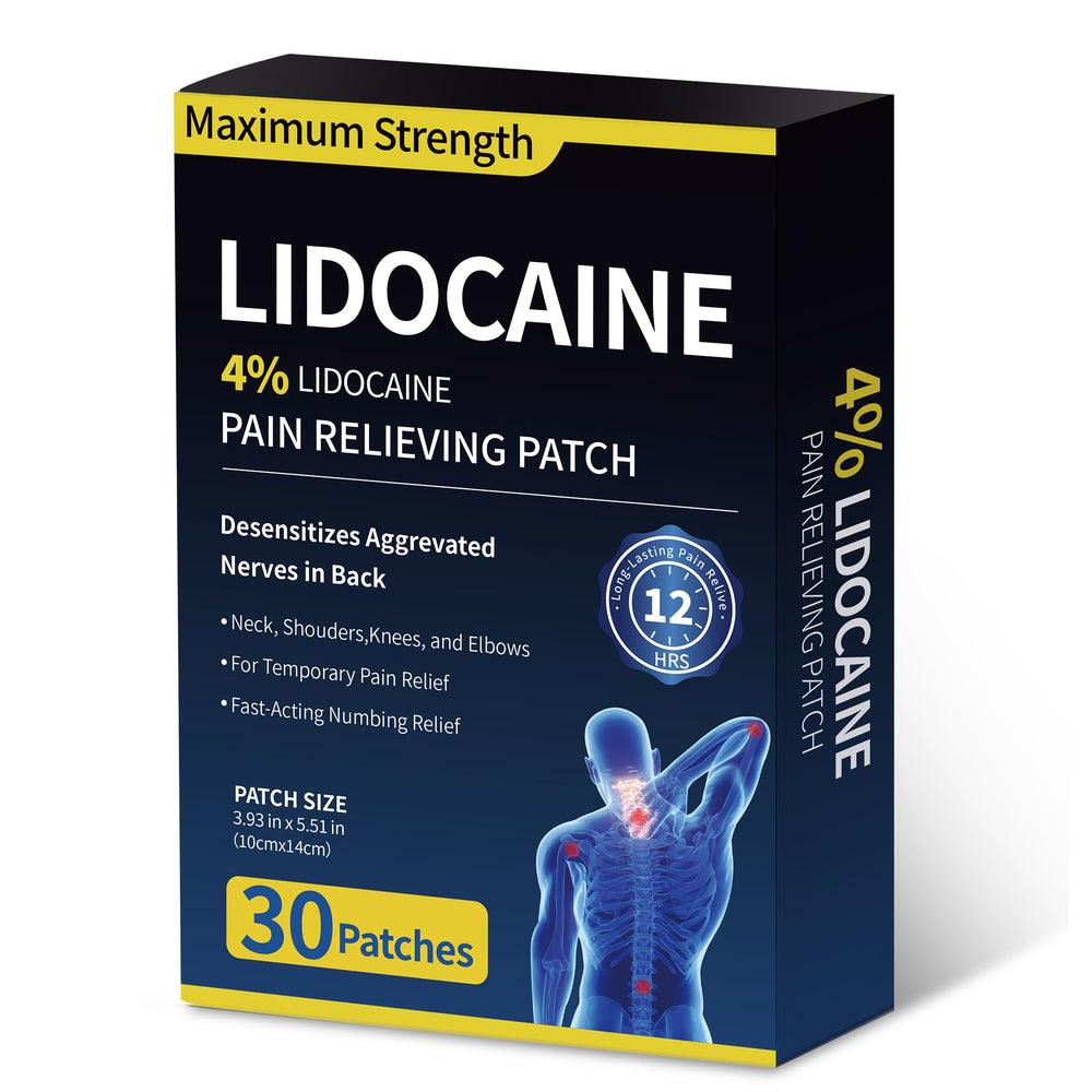 SZLGANG 4% Lidocaine patch pack front view for long-lasting relief