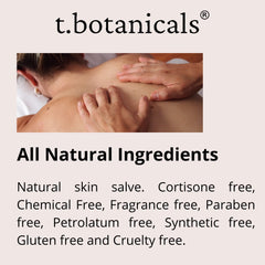 t.botanicals Eggplant Salve dispensing image conveys convenient topical care