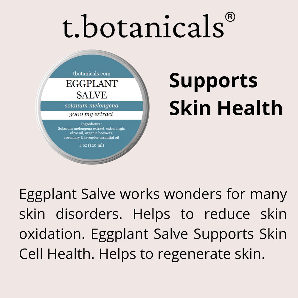 t.botanicals Eggplant Salve texture close-up shows smooth balm ready for application