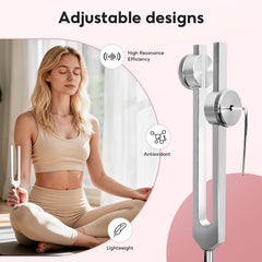 TABARO 384Hz tuning fork near body promotes restful listening and inner stillness.