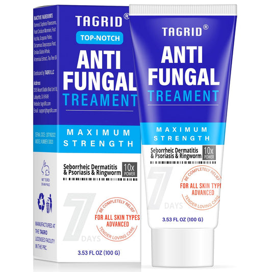 TAGRID Antifungal Cream bottle closeup for easy application and recognition