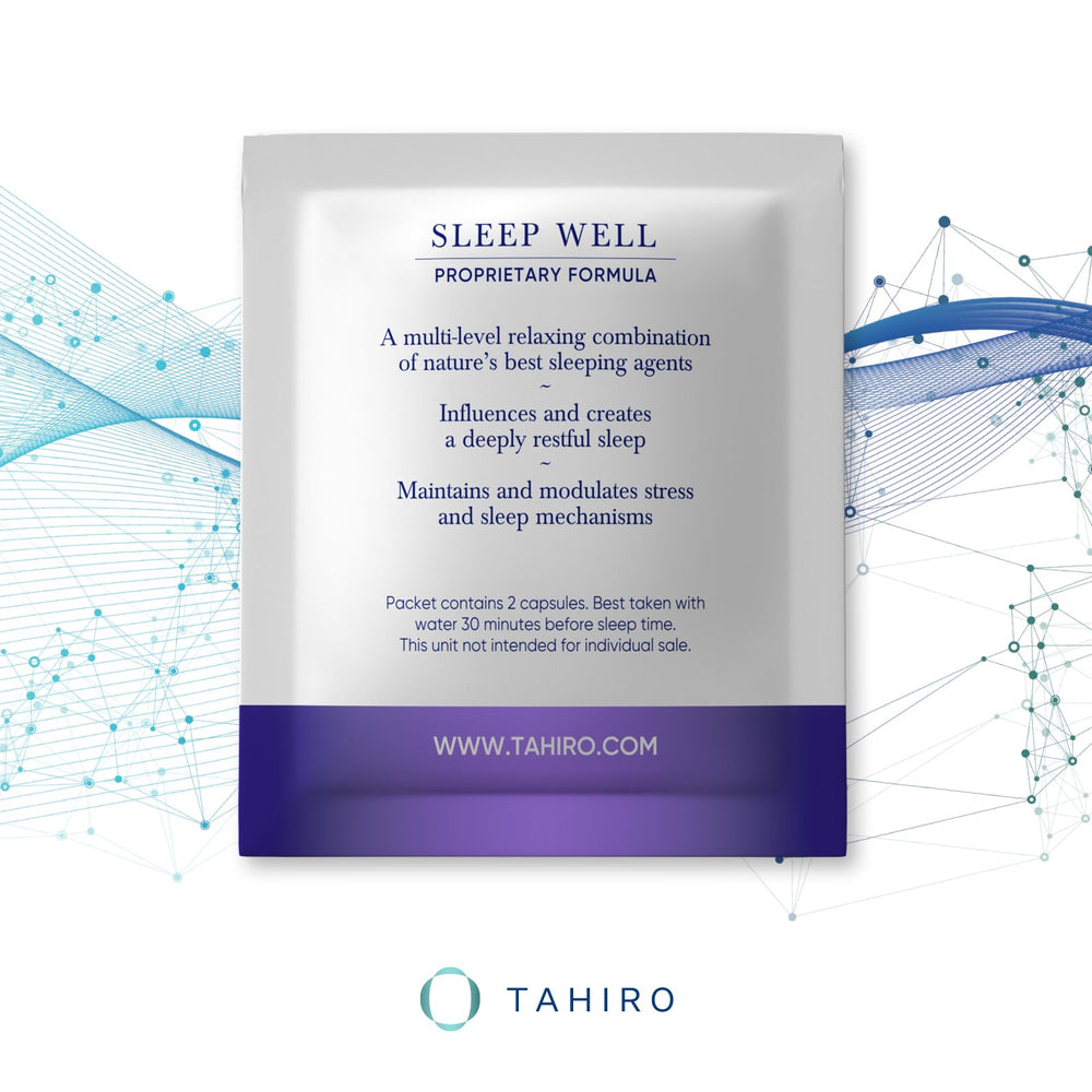 TAHIRO Sleep Well California poppy ingredient highlighted for relaxation.