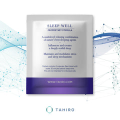 TAHIRO Sleep Well California poppy ingredient highlighted for relaxation.