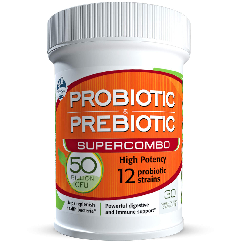 TAIGASEA probiotic bottle highlights high-potency gut support.