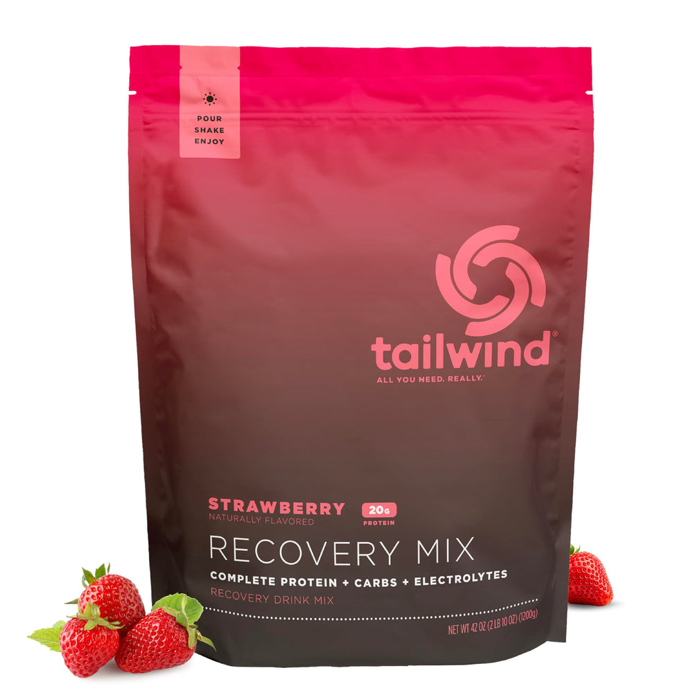 Tailwind Recovery Mix 20 servings packaging displayed for travel