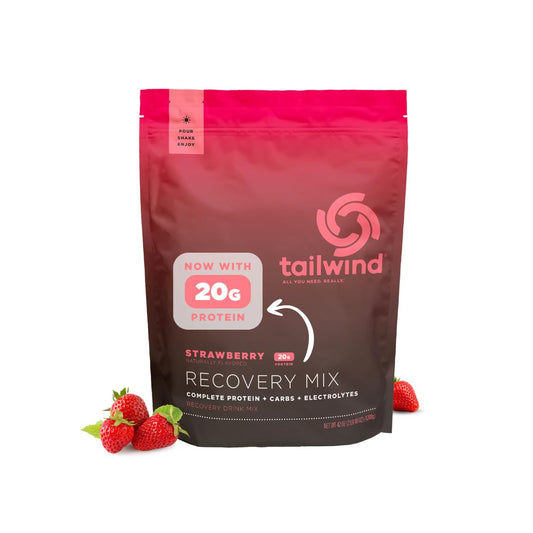 Tailwind Recovery Mix strawberry powder in water for hydration and flavor