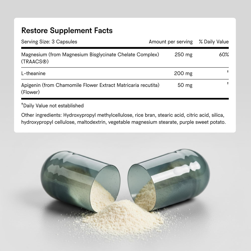 Vegan, non-GMO seal emphasizes purity and suitability for late-night use.