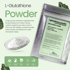 Talsen Chemicals reduced L-glutathione powder pour captures easy dissolution in water-based formulas.