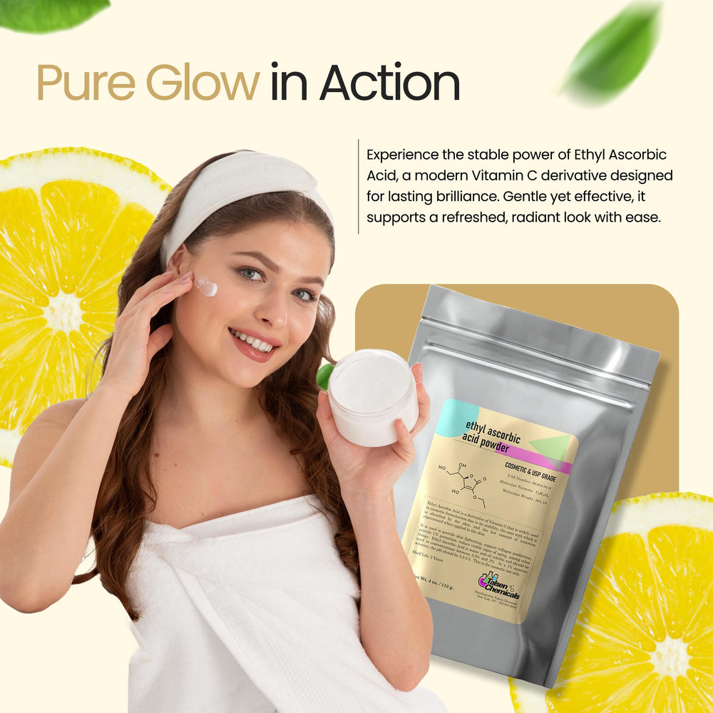 Talsen Ethyl Ascorbic Acid Powder scoop display shows easy measuring for serums.