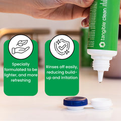 Tangible Clean deposits removal demonstrates effective debris elimination for clear vision.