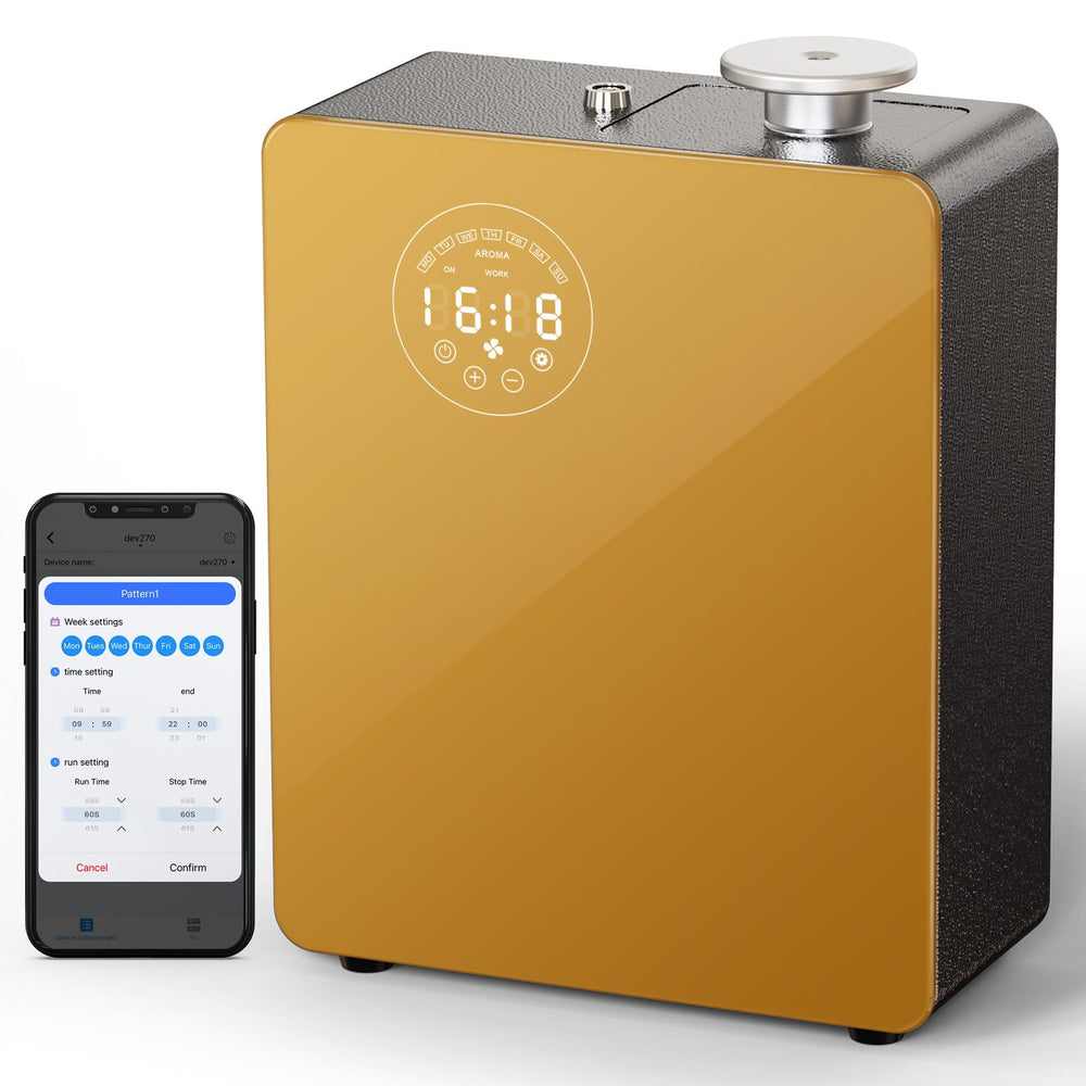 Tanoxi smart waterless diffuser front view for continuous room fragrance.