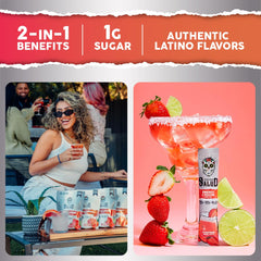 Taste Salud Agua Fresca mix served in glass showing refreshing flavor and hydration.