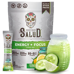 Taste Salud energy powder packet ready for on-the-go focus and clean energy