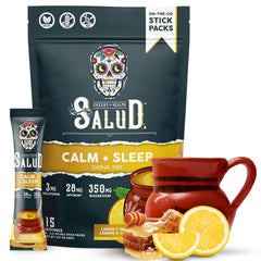 Taste Salud 2-in-1 sleep aid lemon honey stick pack dissolves in water for calm evenings.