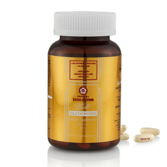 Tatiomax New Gold glutathione bottle with high-dose antioxidant formula for daily protection