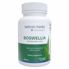 Tattva's Herbs Boswellia Serrata bottle pour shows potential joint support.
