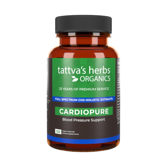 Tattva's Herbs Cardiopure bottle front for daily wellness.