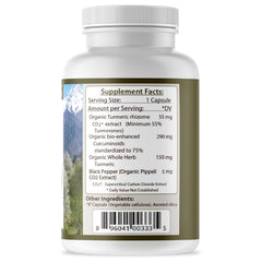Tattva's Herbs Turmeric Curcumin capsules close-up shows veggie-friendly shell.