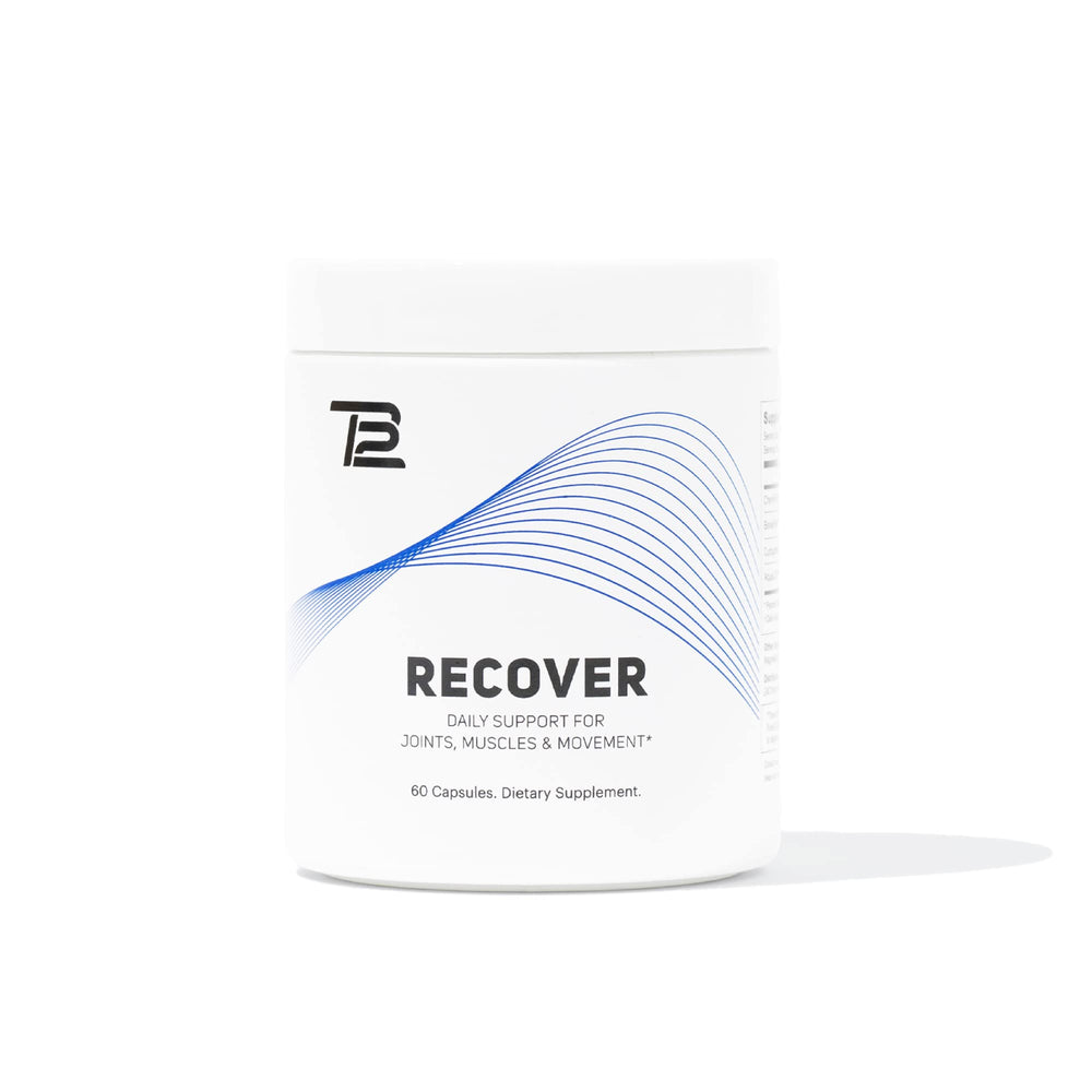 TB12 Recover bottle being poured for an evening recovery routine