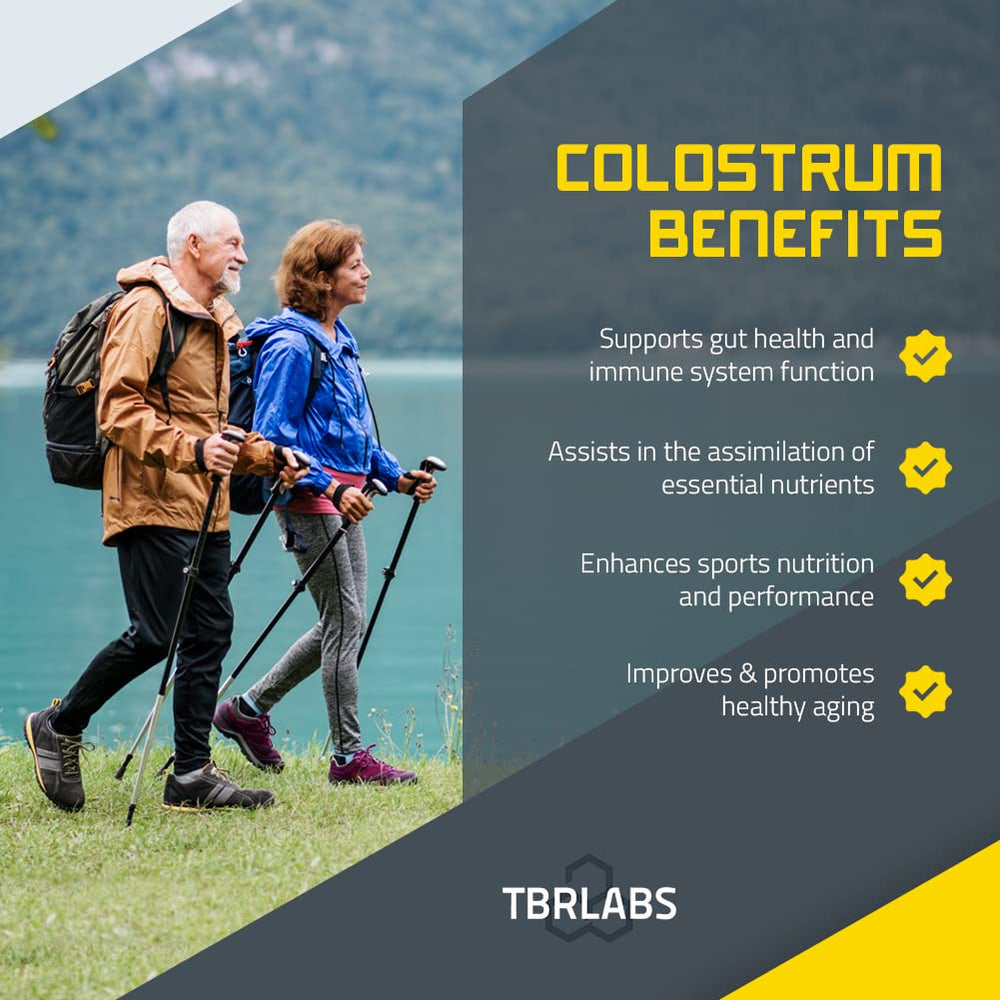TBR Labs Colostrum powder in kitchen setup for daily routine boost.