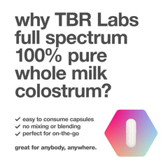 TBR Labs USA-sourced dairy origin noted on container for quality accountability.