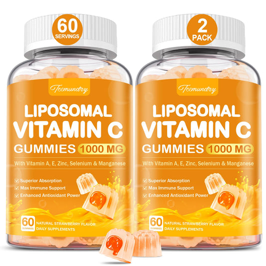 Tcemundry liposomal vitamin C gummies 1000mg packaging for adults with potential immune support