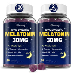 Tcemundry Melatonin Gummies bottle with 30mg each supports calm evenings