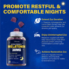 Gummy showing natural mixed berry flavor for night routine