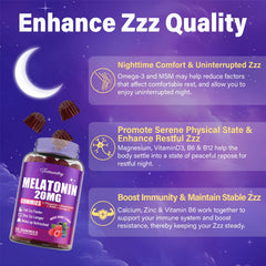 TCemundry Melatonin Gummies natural mixed berry flavor close-up for a pleasant bite