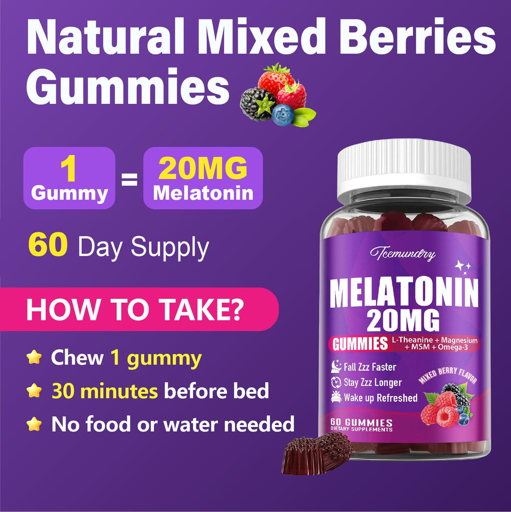 TCemundry Melatonin Gummies soft texture close-up ideal for easy chew
