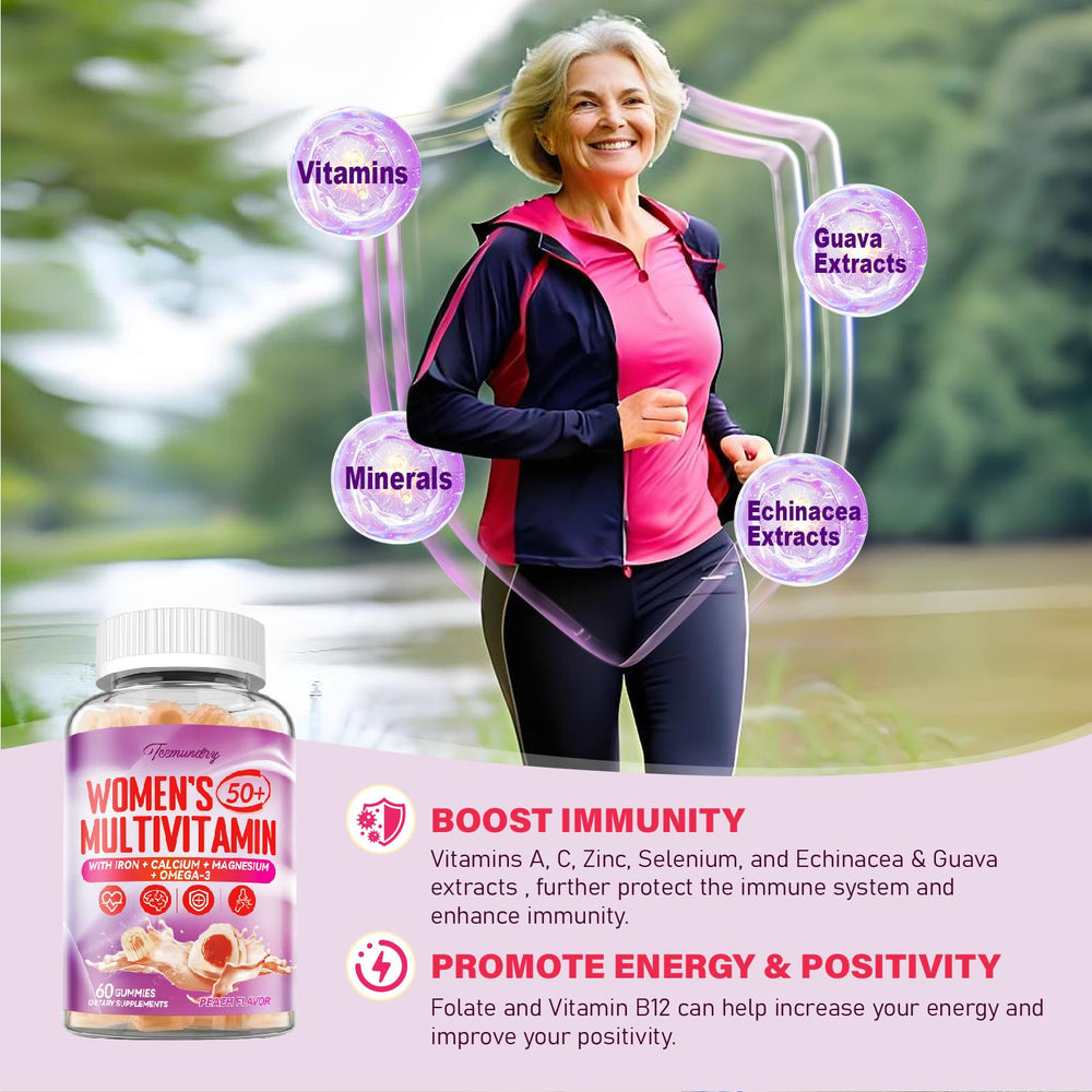 Tcemundry 50+ vitamins with Echinacea and Guava extract enhances immune support potential.