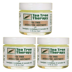 Tea Tree Therapy antiseptic ointment pack of three tubes for minor skin care.