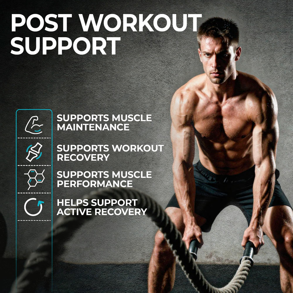 Teal Skyes MyoBoost active workout scene suggests performance-friendly supplementation.