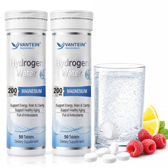 TEATTY H2 tablets bottle closeup, compact dosage for daily hydration.