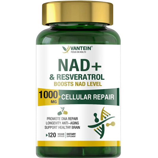 TEATTY NAD+ Plus bottle front; premium supplement for cellular health and longevity support.