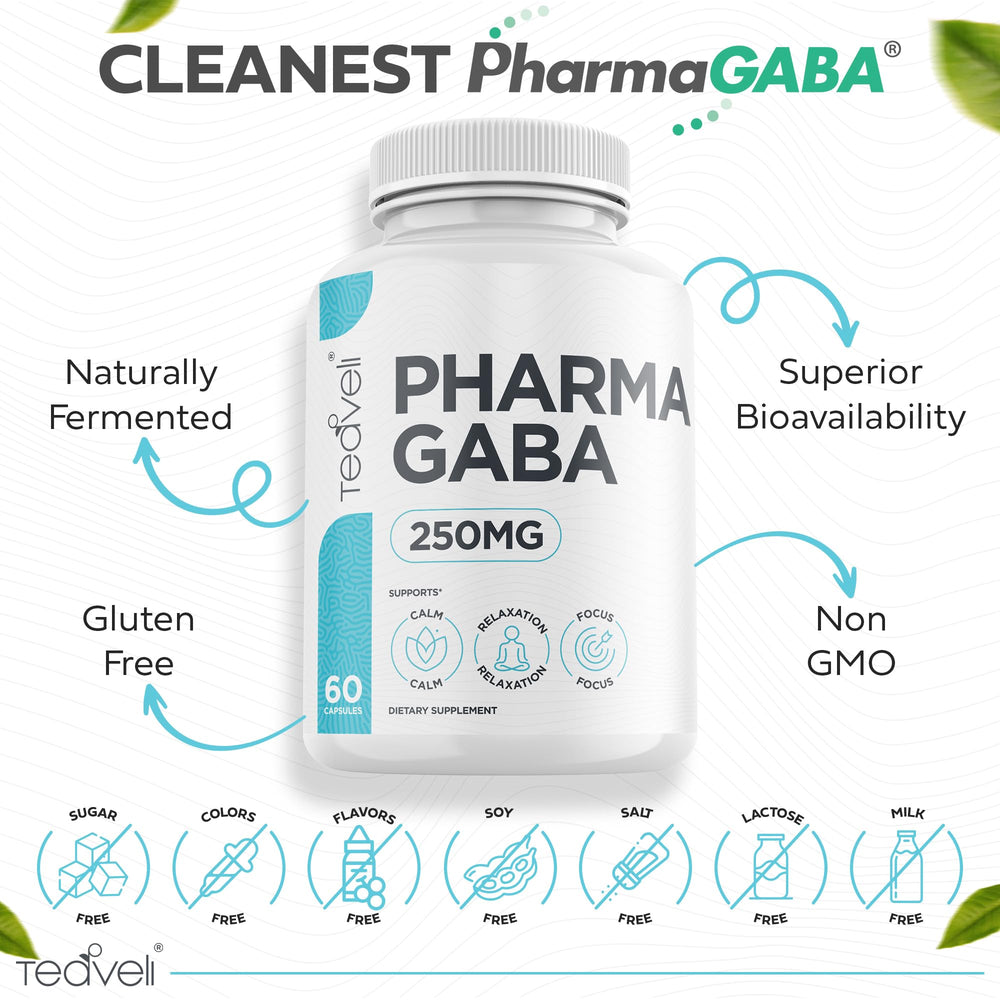 Teaveli Pharma GABA with L-Theanine pairing image suggesting calm focus