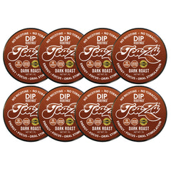 TeaZa Dark Roast Pouch dispense closeup showing bold flavor and energy